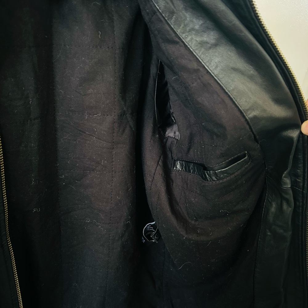 Black Rivet Leather Jacket - Picture 3 of 5